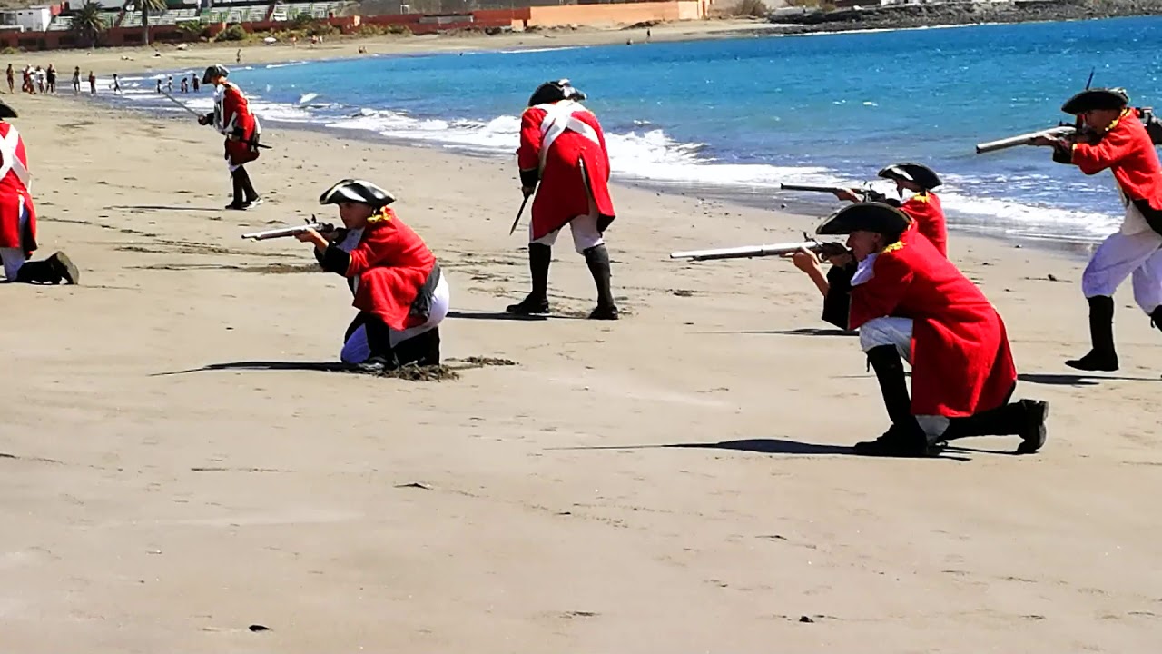 Fuerteventura : Recreacion desembarco corsarios ingleses Gran Tarajal