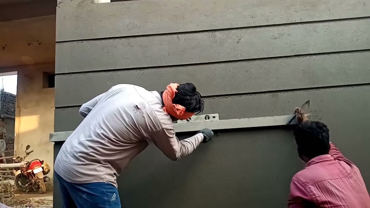 plastering in technique of hollowbricks long hollow bricks compound wall plastering with cement