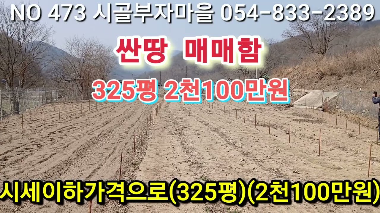 #의성군 싼땅 325평 2천100만원에 가져가세요. #시골부자마을 #의성싼땅 #경북싼땅 #영천싼땅 #구미부동산 #안동부동산#귀농# #칠곡부동산 #군위군싼땅 #귀촌#