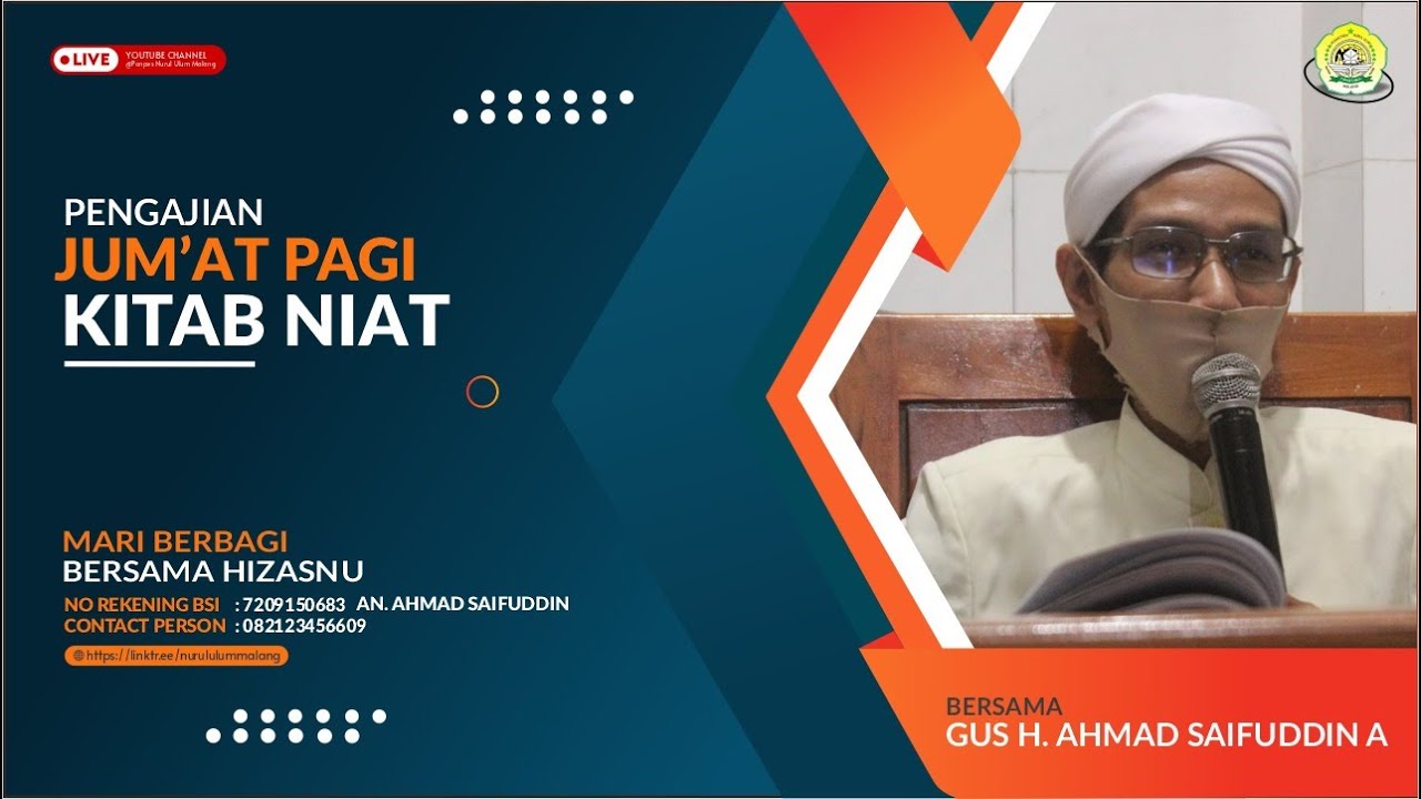 📡🔴 [LIVE] Pengajian Rutin Jumat Pagi | Kitab Niat & Zakat | Gus H. Ahmad Saifudin Asady