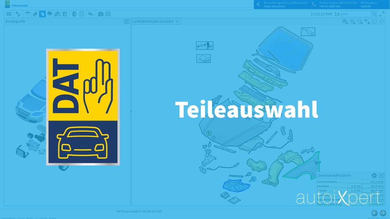 DAT Teil 2 - Teileauswahl - DAT Schadenkalkulation
