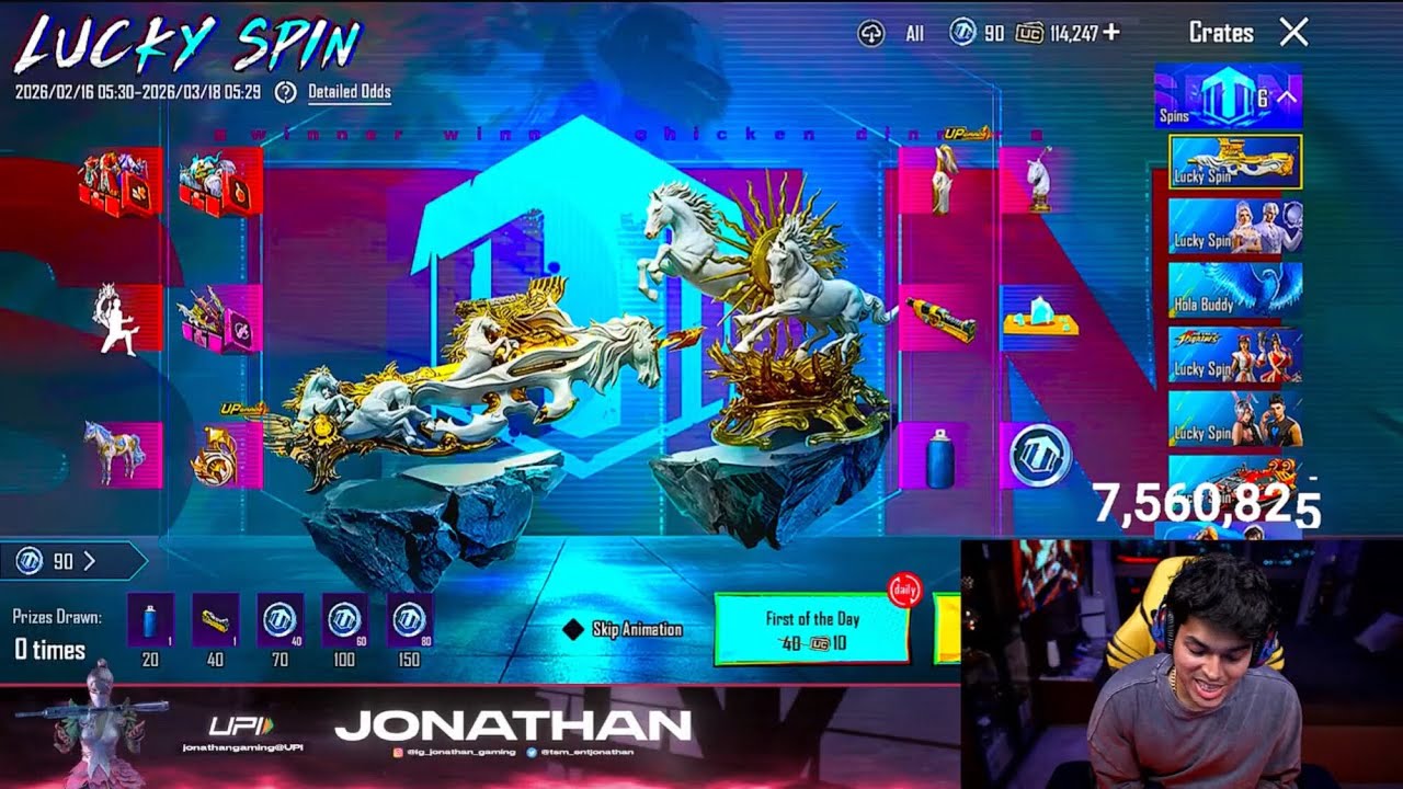 🔥JONATHAN IS BACK WITH THE NEW Golden Pegasus - P90 MAX 100000 UC Crate Opening!😱 #jonathangaming 