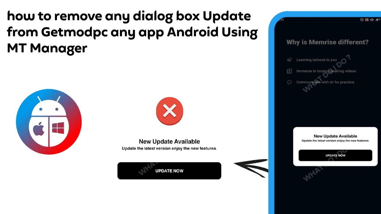 how to remove any dialog box Update from Getmodpc any app Android Using MT Manager