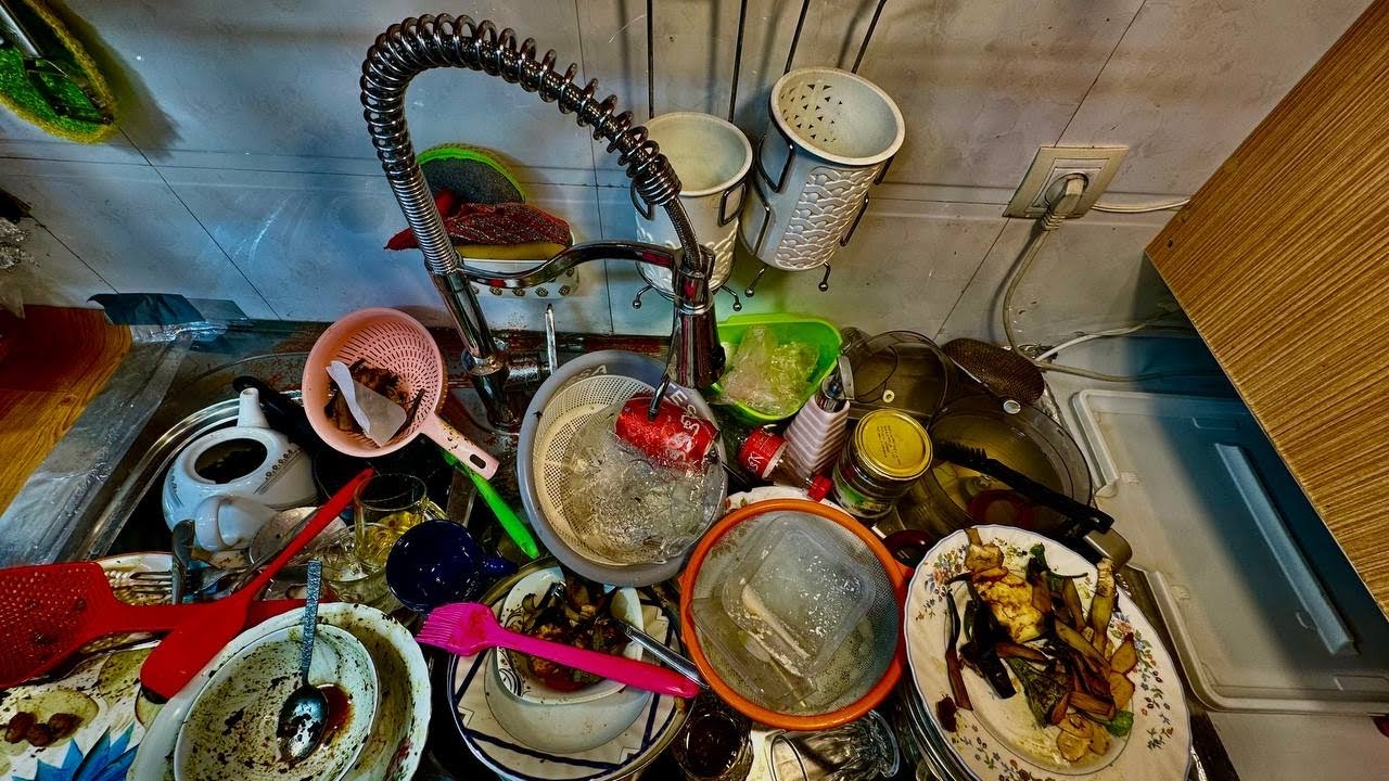 Dishwashing by Hand – Real Water Flow & Clean Dishes Sound
