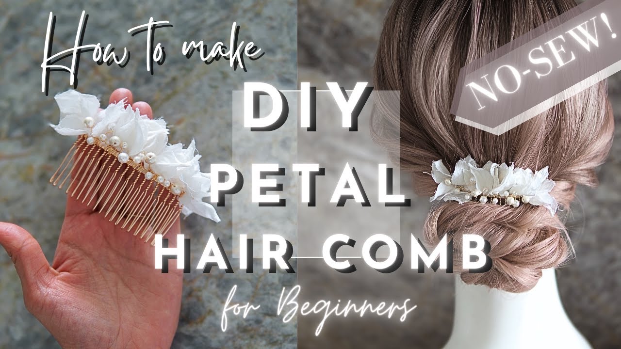【DIY Bridal】NO-SEW|How to make | Petal and pearl hair comb accessory for beginners 👑★★☆☆☆