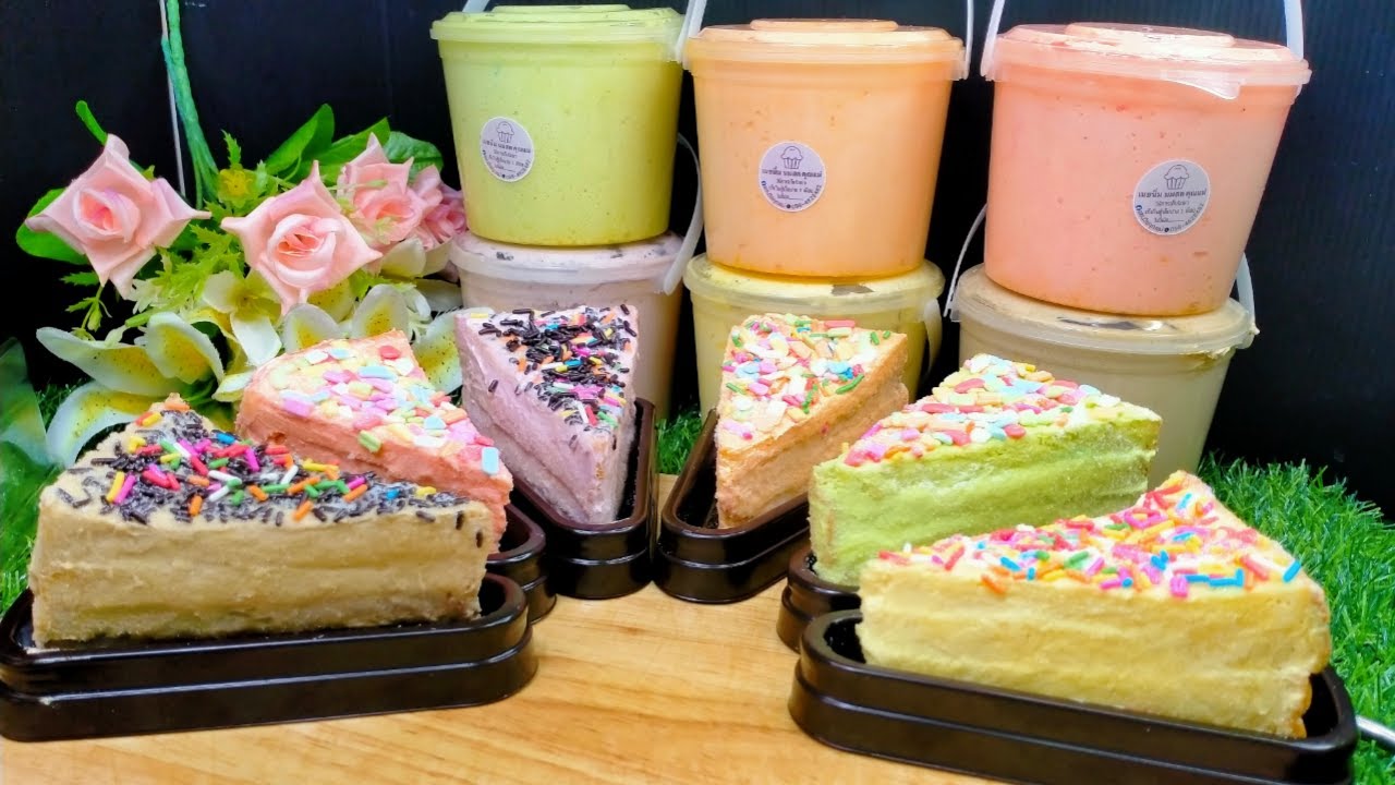 แซนวิชเค้กเนยนิ่มนมสด ขายหน้าโรงเรียนก็หมดขายตลาดสดก็ไม่เหลือ ใช้กล่องทรงสามเหลี่ยมE-61