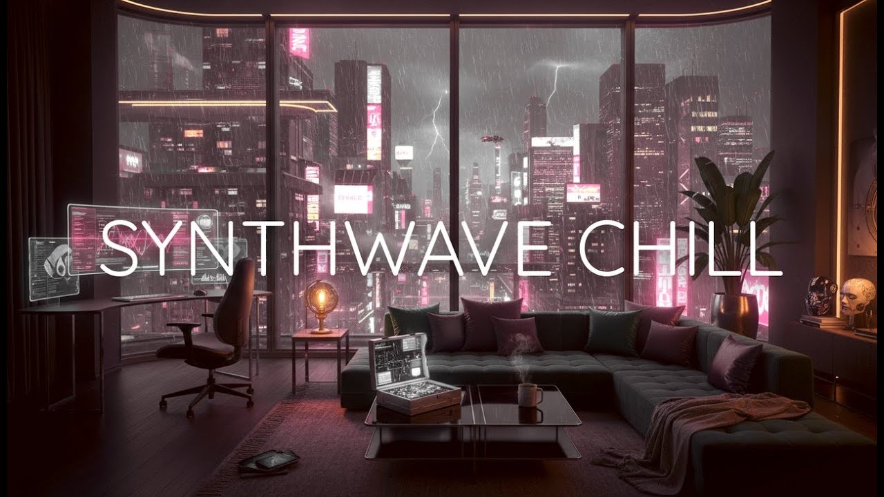 Synthwave Cyberpunk Apartment | Cozy Ambience for Deep Focus & Study (4K)