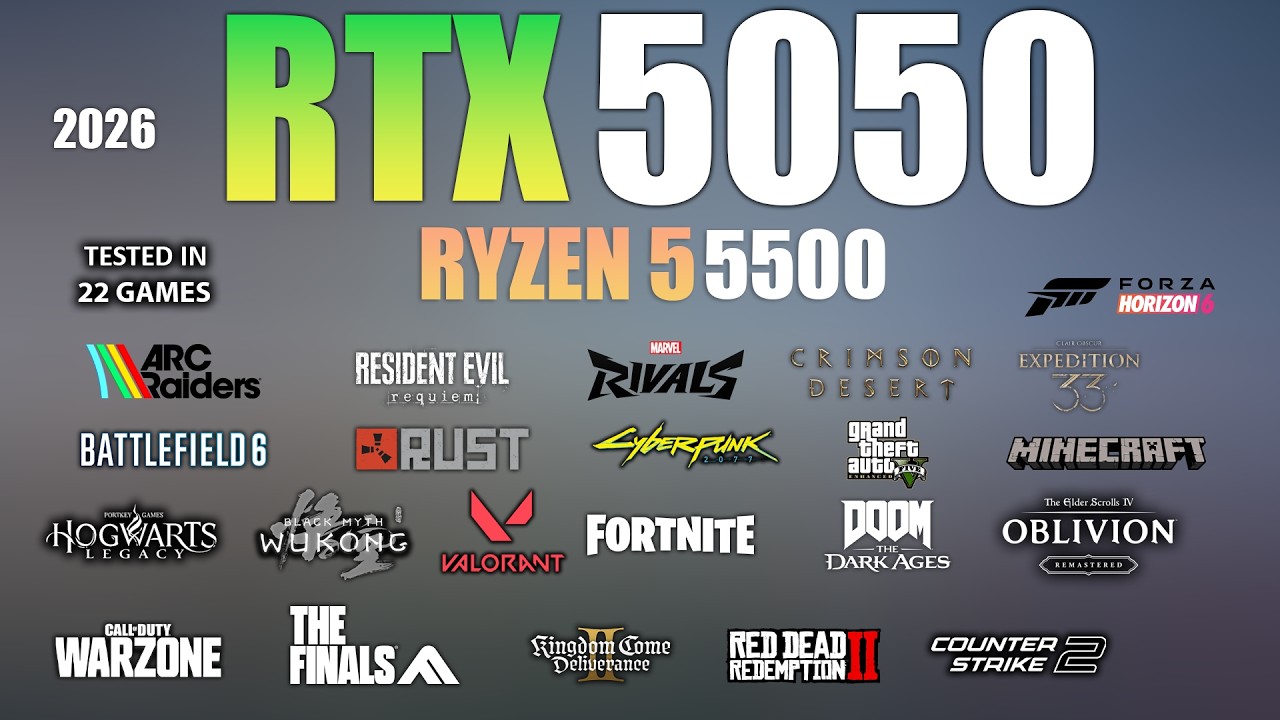 RTX 5050 + Ryzen 5 5500 : Budget Gaming Beast or Flop? 22 Games Tested