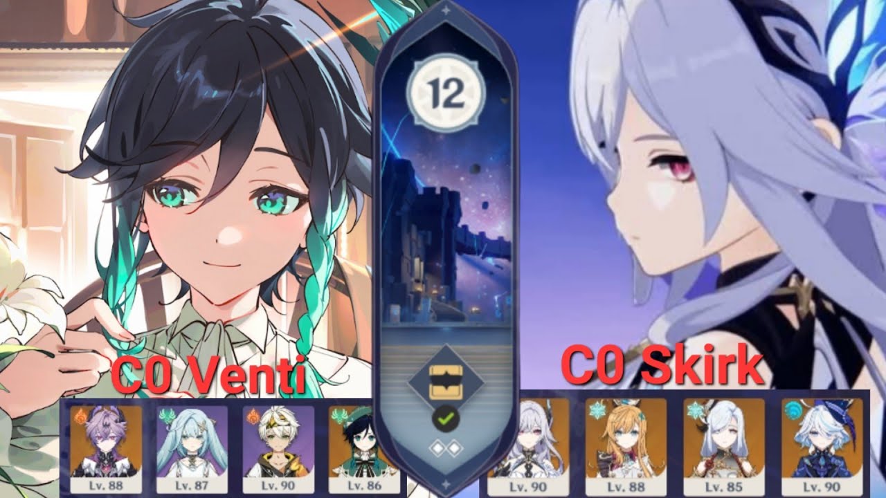 6.2 Spiral Abyss Floor 12 ft. C0 Venti & C0 Skirk  [Genshin Impact]