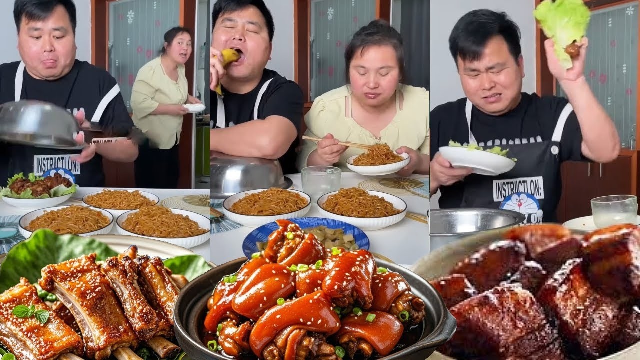 自私老公想独吞红烧肉？结果只配吃青菜，馋到抓狂！【阿勇夫妇】