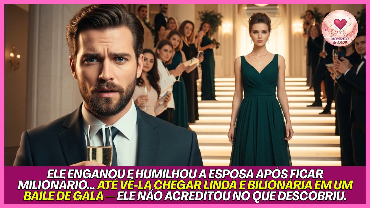 ELE HUMILHOU A ESPOSA APÓS VIRAR MILIONÁRIO… ATÉ VÊ-LA CHEGAR BILIONÁRIA EM UM BAILE DE GALA.