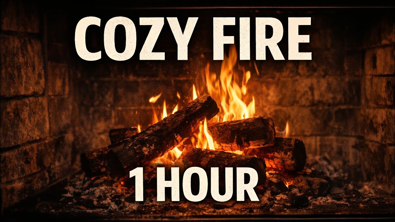 Cozy Fireplace Sounds 🔥 1 Hour Crackling Fire for Sleep & Relaxation