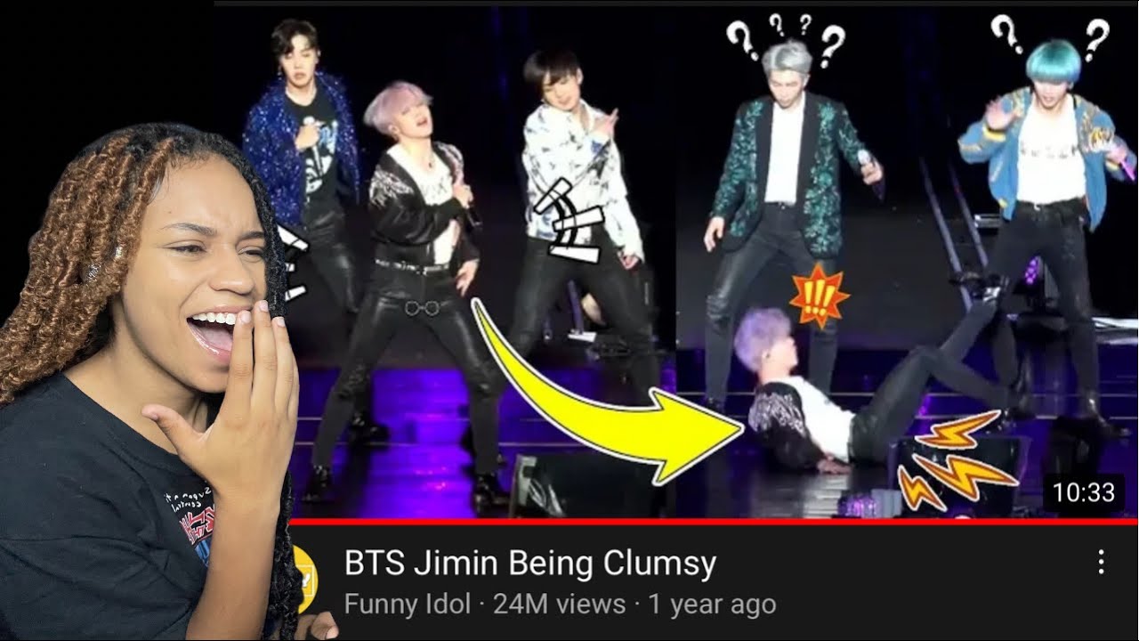 Reacting To BTS Jimin Being Clumsy For The First Time (HE NEEDS A NEW BUTT🤣) | Tianna B