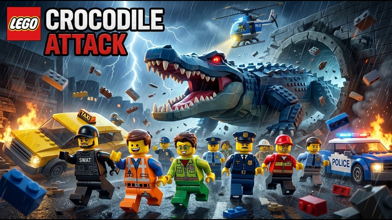 LEGO Crocodile Attack 🐊 Underground Flood | LEGO Animation