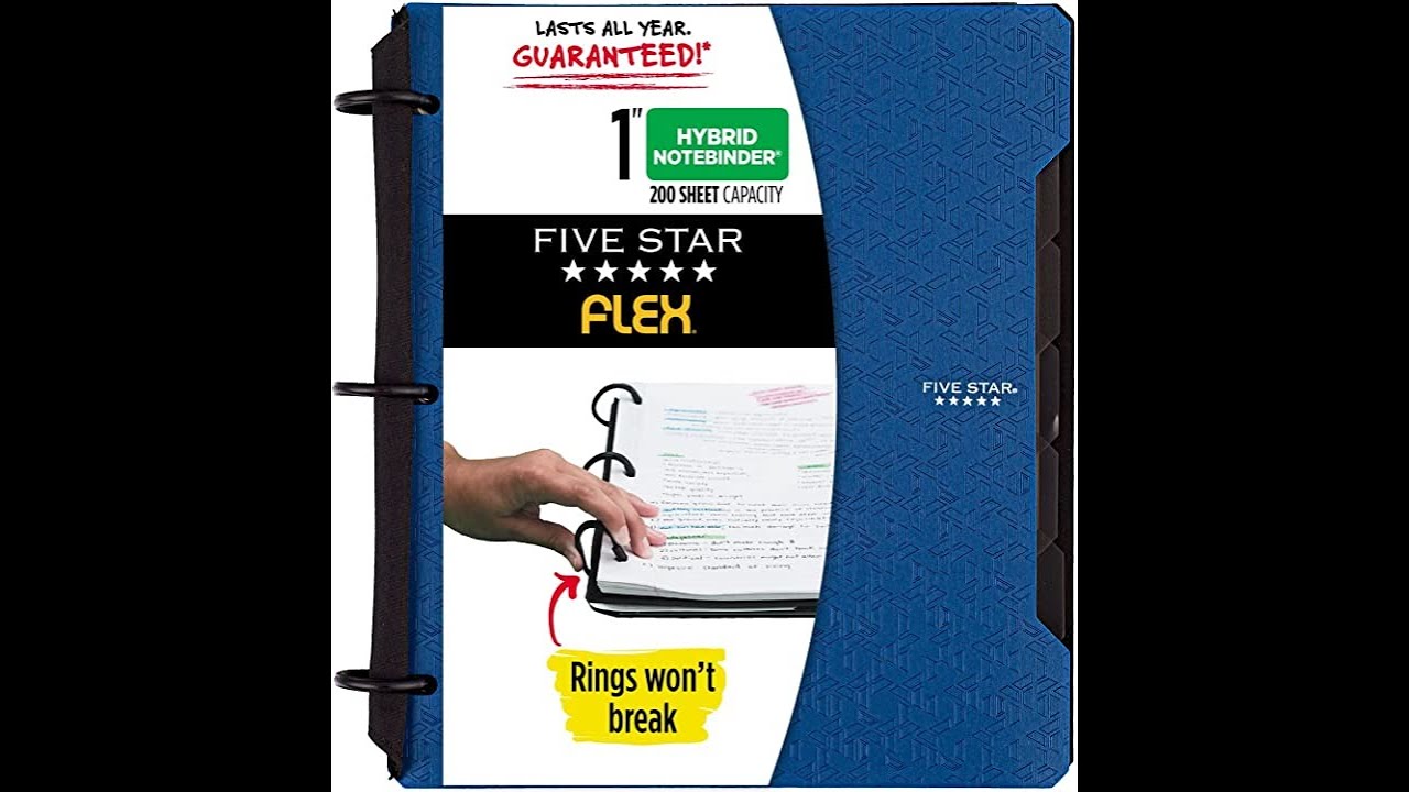 Amazon com   Five Star Flex Refillable Notebook + Study App, College Ruled Paper, 1 Inch TechLock Ri