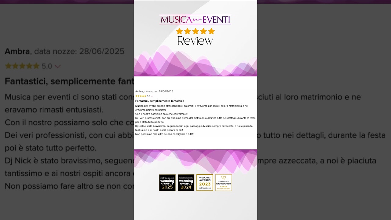 Recensione, Review, Matrimonio | musica-per-eventi.com