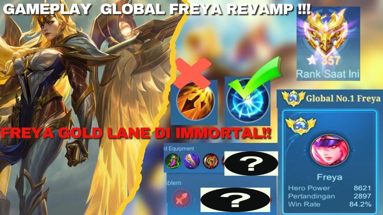 GAMEPLAY DAN BUILD TERBARU FREYA REVAMP DI GOLD LANE!!!GLOBAL FREYA IMMORTAL!!