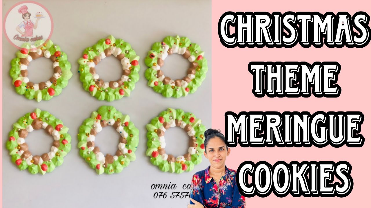 christmas theme meringue cookies 🌲🎅 || නත්තලට ගැලපෙන කිසස් හදමු 