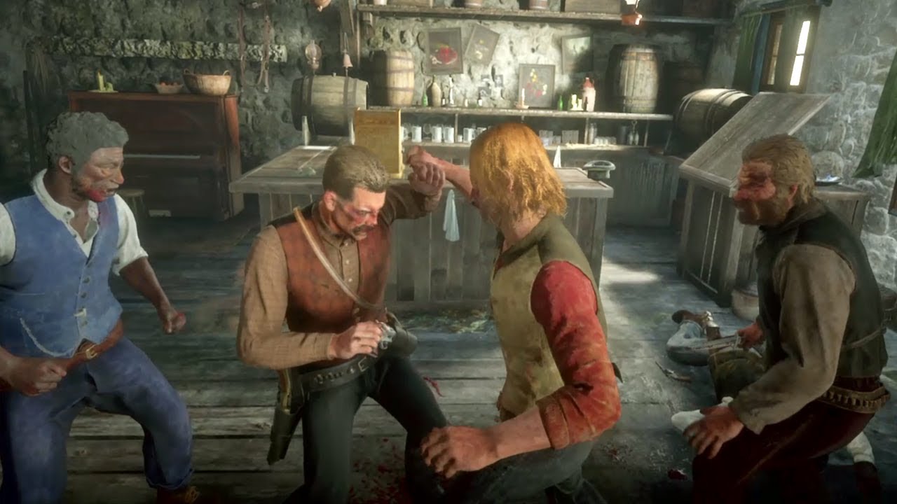 Red Dead Redemption 2 - Saloon Fights Vol.5 (Euphoria Physics)