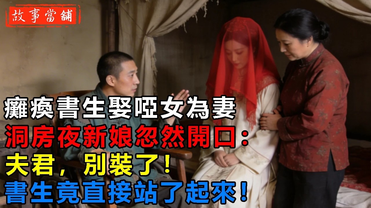 癱瘓書生娶啞女為妻，洞房夜新娘忽然開口：夫君，別裝了！書生竟直接站了起來！| 民間故事 | 故事當舖