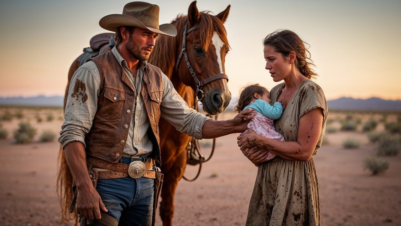 She Was Walking Barefoot With a Baby in Her Arms, Until a Cowboy Said “Come On Up Behind Me”