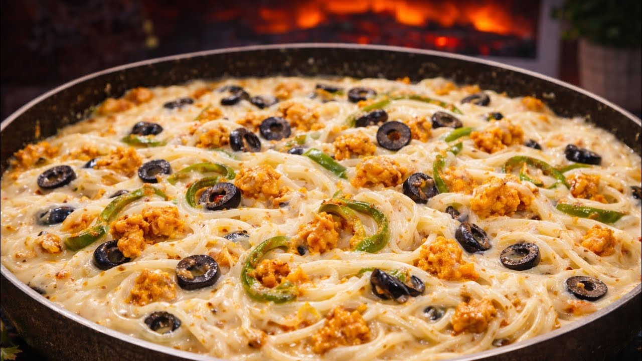 Quick Creamy Pasta for Iftar | One Pan Chicken Spaghetti in 9 minutes | Recipe by @Kins-Kitchen 