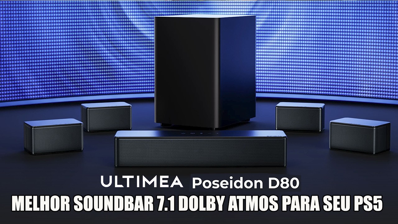 Testei a ULTIMEA D80 - A SOUND BAR 7.1 Dolby Atmos BARATINHA para seu PS5