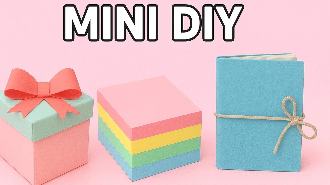 Mini DIY Stationery Ideas ✂️ | Easy Handmade Box, Sticky Notes & Notebook