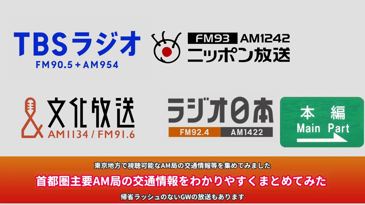 【2020年GW版】首都圏主要AM局の交通情報を分かりやすくまとめてみた