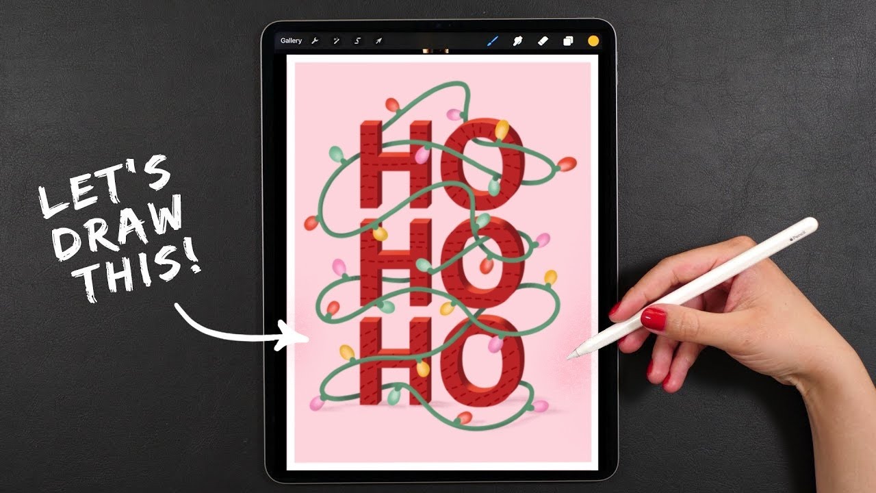 Давайте нарисуем эту рождественскую иллюстрацию ✨🎅 | Урок рисования в Procreate
