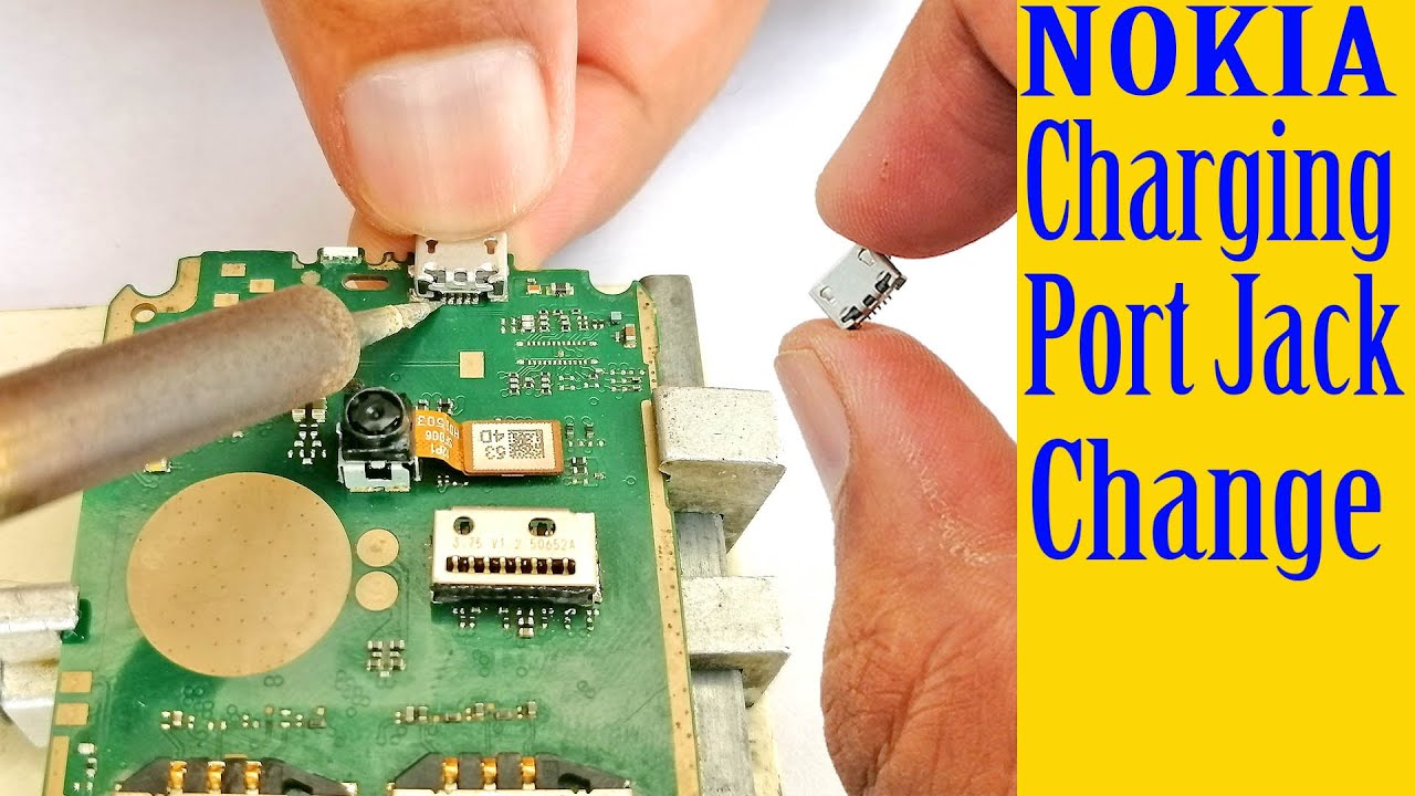 How to change replace Nokia mobile phone charging port jack base Tutorial#25
