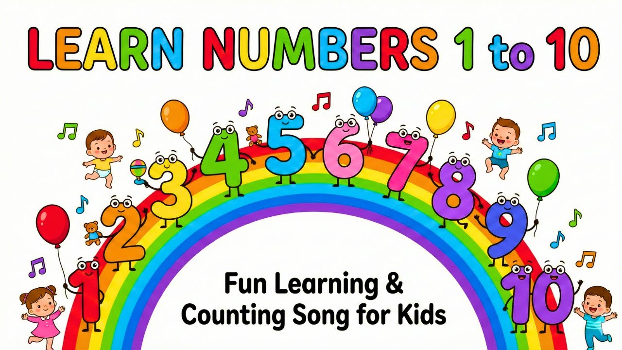 Learn Numbers 1 to 10 for Toddlers | Fun Learning Videos for Kids Counting Song & Educational Video