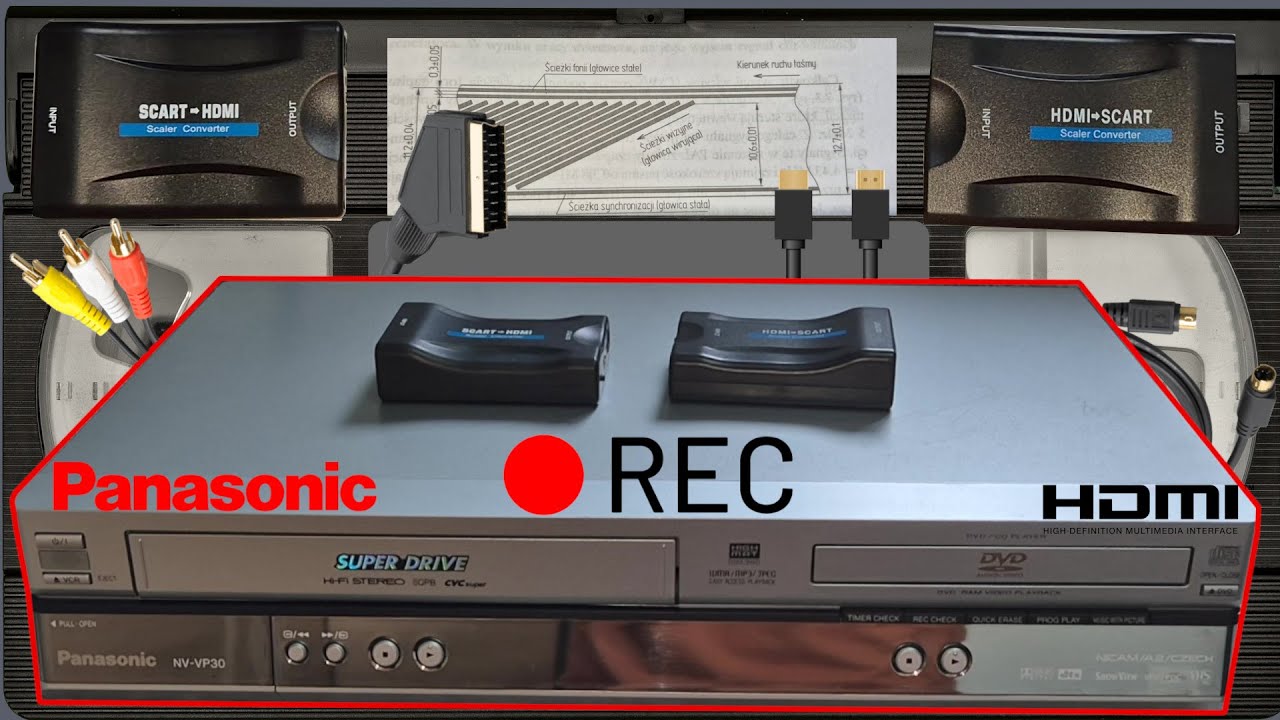 VHS Magnetowid Combo Panasonic NV-VP 30 Video - nagrywanie kaset z HDMI! | HDMI SCART konwerter cz.3