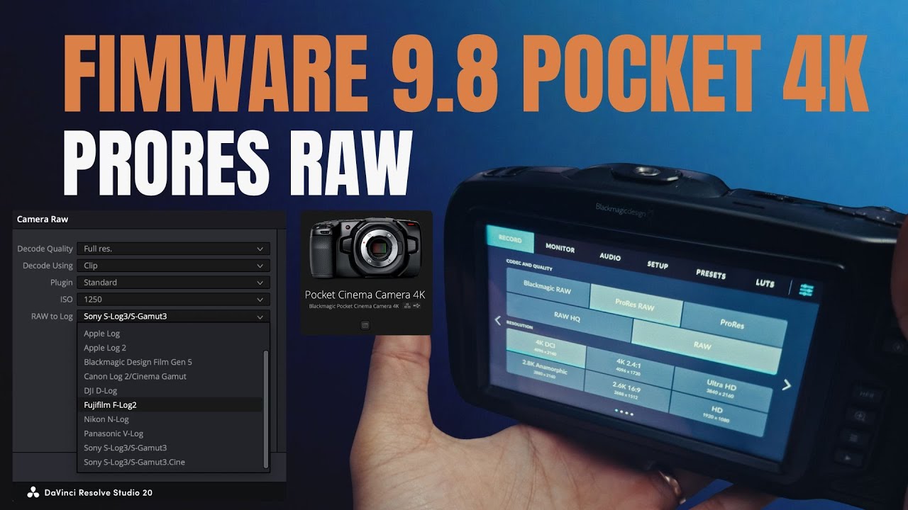 Blackmagic Pocket Cinema Camera 4K Firmware 9.8 | ProRes RAW Update & New Features Explained
