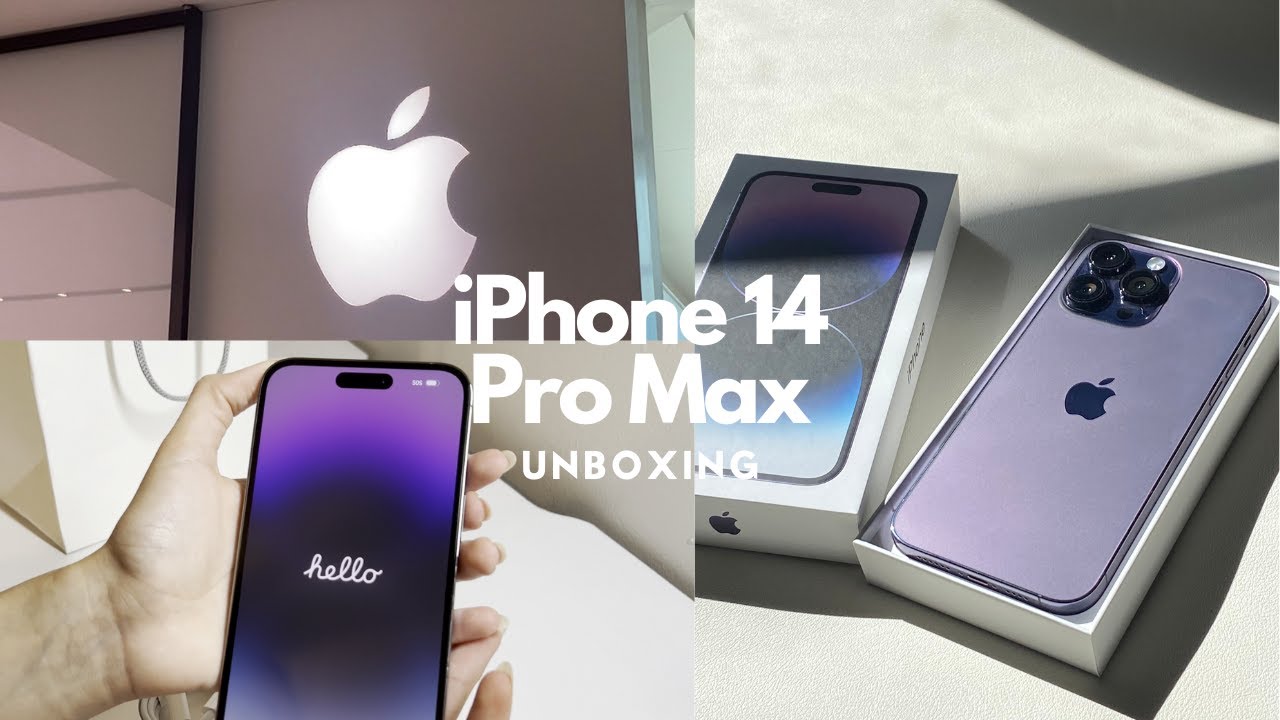 iPhone 14 Pro Max unboxing (Deep Purple) 2022  || new accessories + customization 🐻