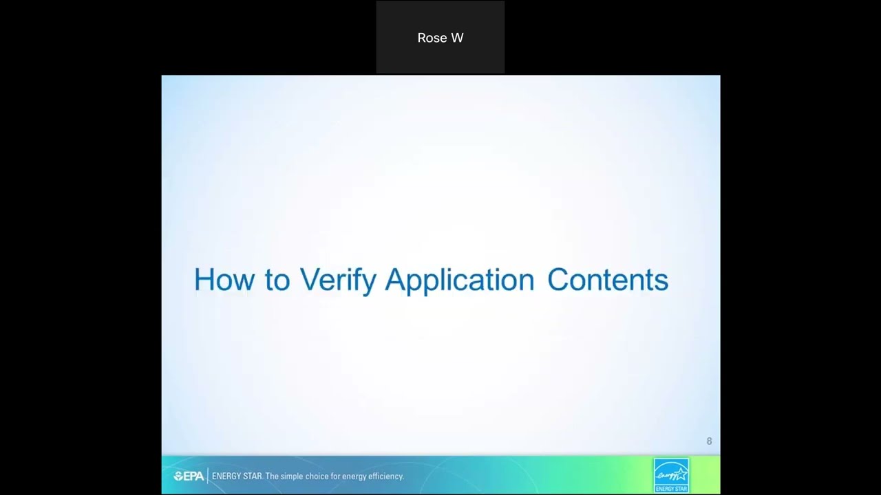 Verifying the ENERGY STAR Application for Certification