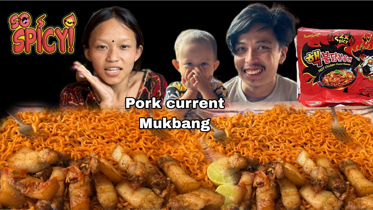 1KG PORK, 🥵 SPICY CURRENT MUKBANG||XORI KO REACTIONS KADA🤭@MunaTamangofficial-fy9nl 