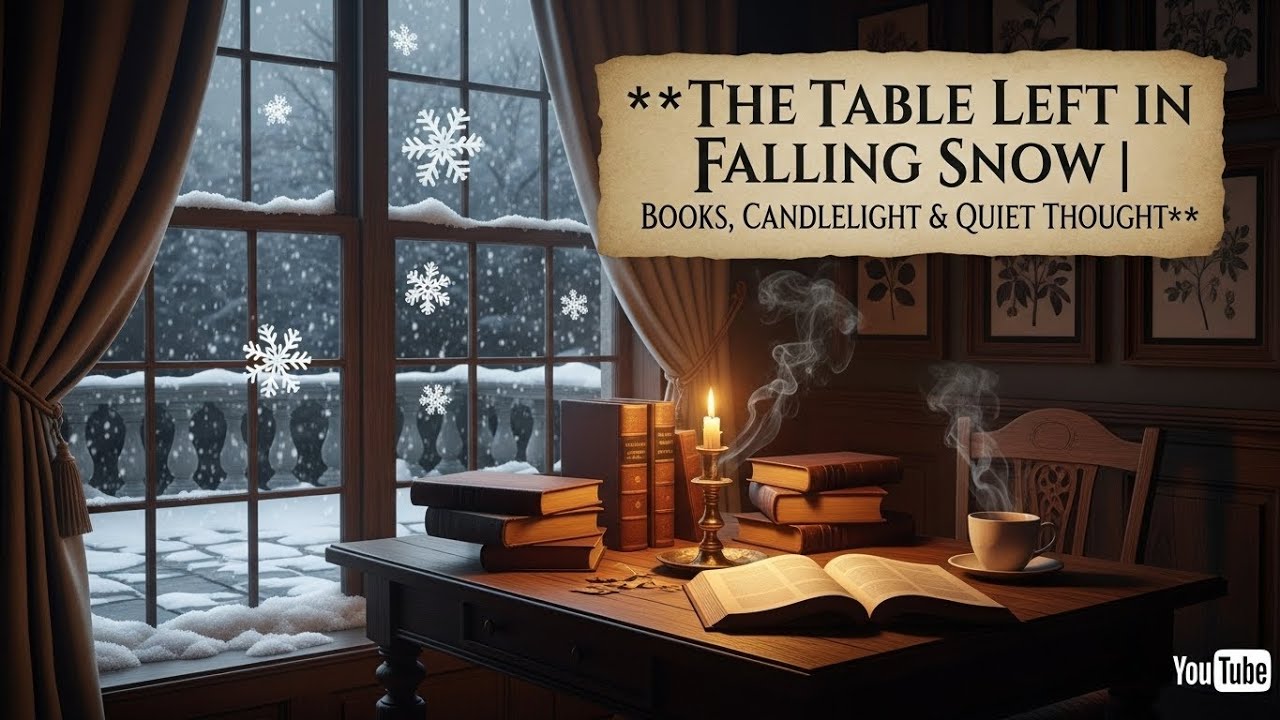 A Quiet Winter Night 🌙 Candlelight, Books & Falling Snow | Sleep Story