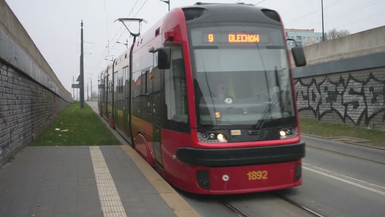 Poland, Łódź, tram 9 ride form Rokicińska - Gogola  to Zakładowa