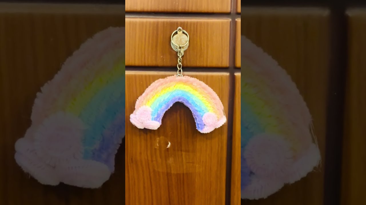 DIY Cute Rainbow Keychain 🌈 | Super Easy Handmade Keychain at Home | Art and Craft Ideas 