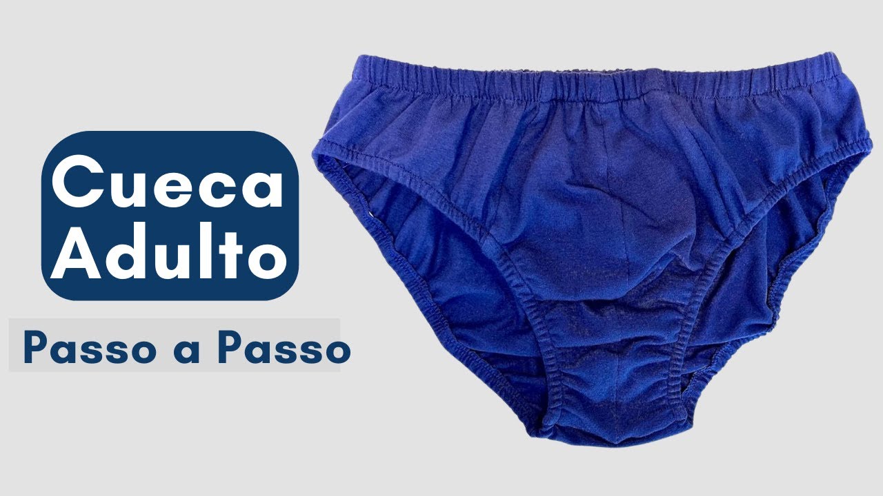 Cueca de adulto de malha - Passo a Passo - Com modelagem - SIMPLES de fazer!