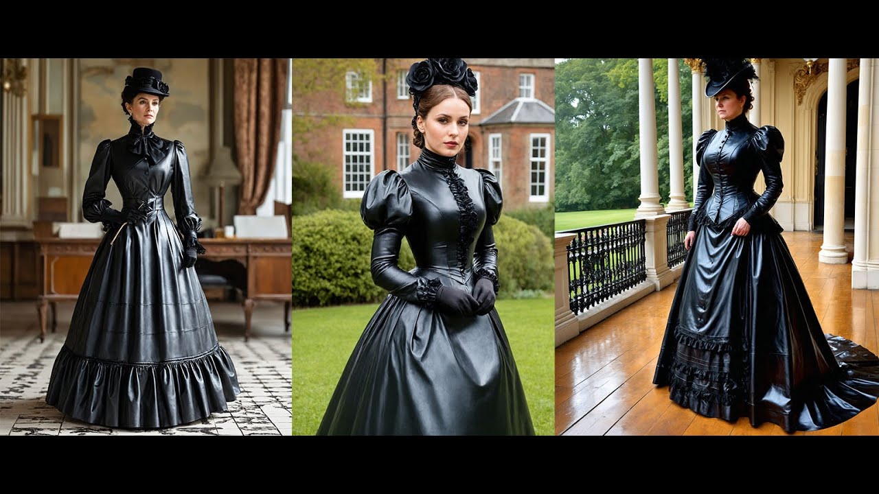 Timeless Elegance: Victorian & Edwardian Leather Dresses #leather #mature #governess
