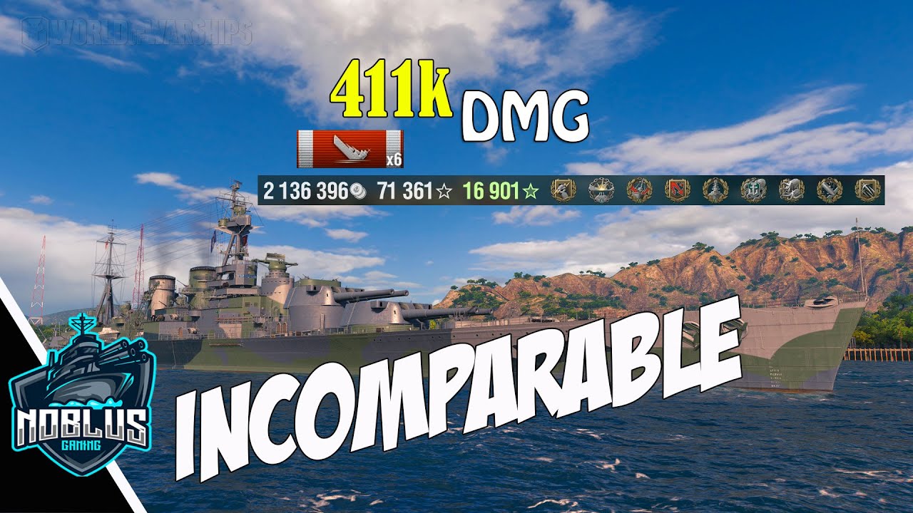 Cuirassé Incomparable - 411k - 6 Kills - World of Warships