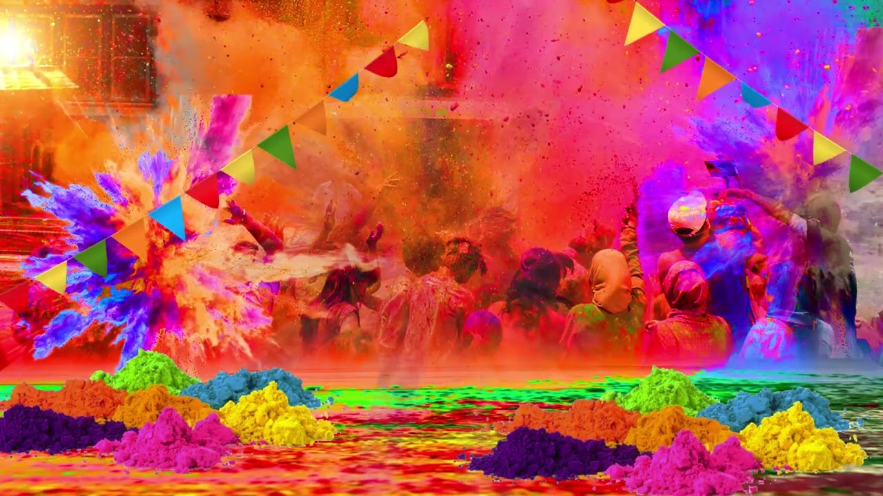 HD Holi Background Videos   Holi Colour Blast Background Animation