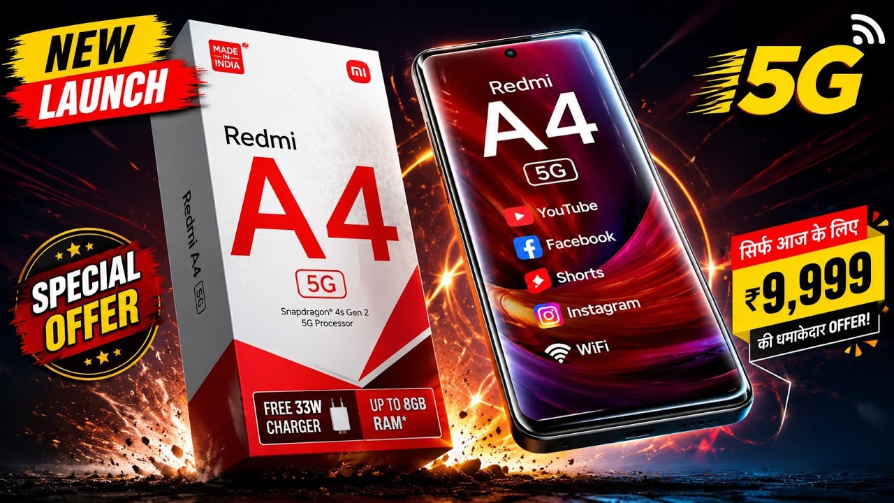 New 5G Mobile 2026⚡Redmi A4 5G unboxsing⚡New launch Best 5G Smartphone 2026⚡Jio Phone 3 unboxsing 