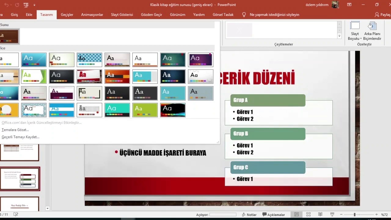 MS PowerPoint - Slaytlarda Erişilebilir Renk ve Stilleri Kullanma