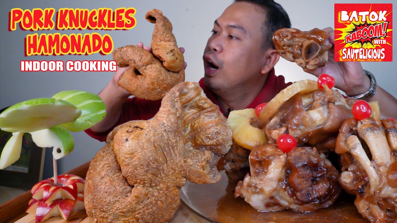 PORK KNUCKLES HAMONADO | INDOOR COOKING | MUKBANG | COLLAB WITH  @SAUTELICIOUS