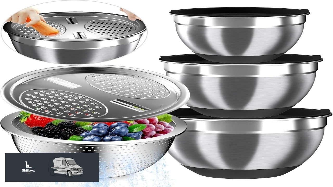 Mixing Bowls with Airtight Lids Stainless Steel Mixing Bowl Set with 3