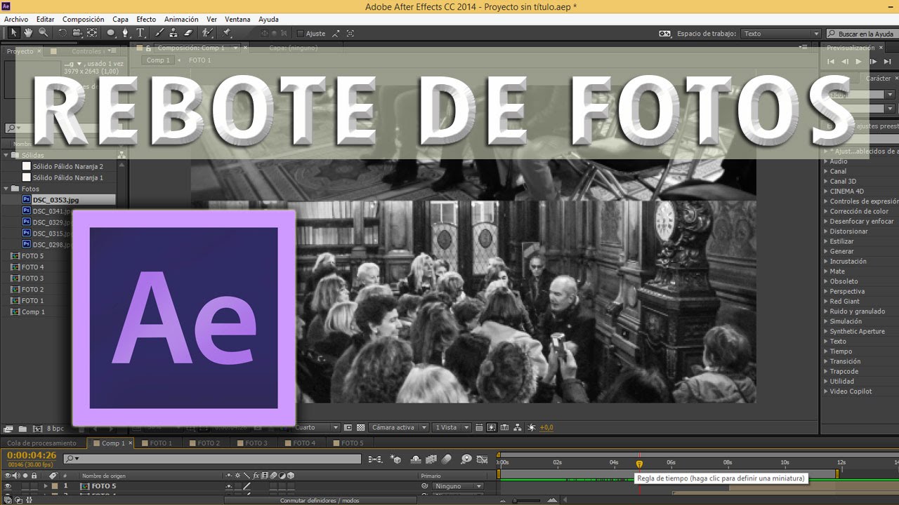 After Effects: Mostrar Fotografias con Rebotes de Posición