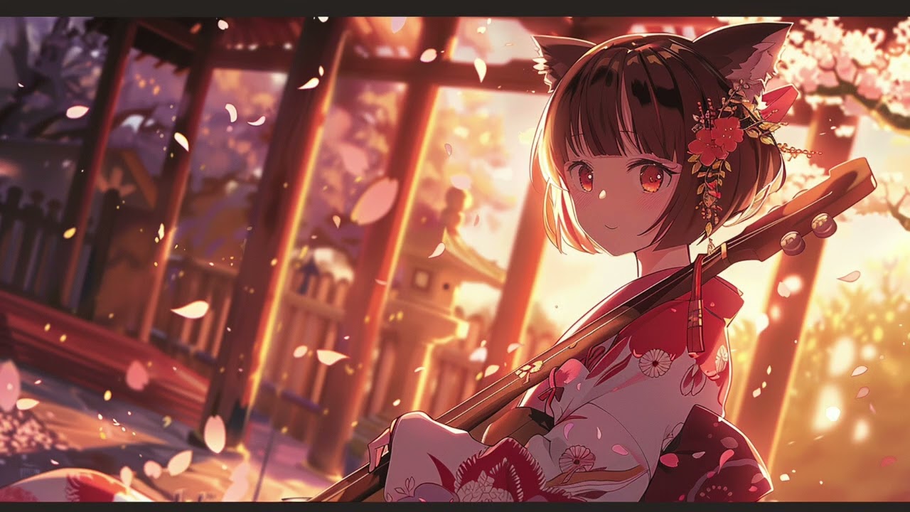 【Japanese ANIME Zen BGM】Kyoto Night Focus – Shamisen & Koto Study Music